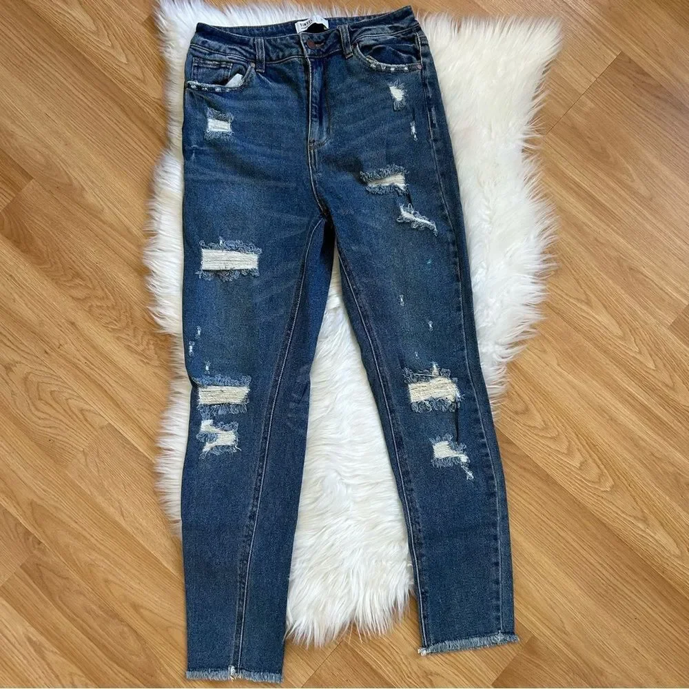 Tinsel Denim Jeans Deconstructed High Rise Size 7